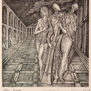 Printmaking titled "The Grace and the d…" by Leonid Stroganov, Original Artwork, Other