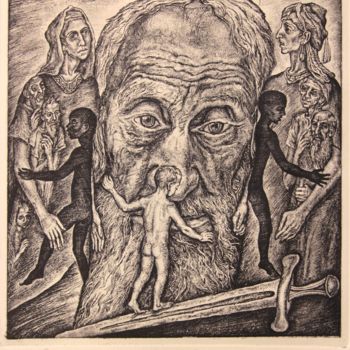 Incisioni, stampe intitolato "Solomon, the King" da Leonid Stroganov, Opera d'arte originale, Altro