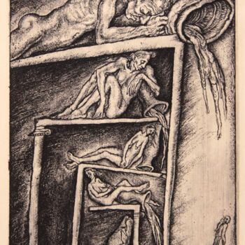 Printmaking titled "Sloth. Series Seven…" by Leonid Stroganov, Original Artwork, Etching