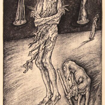 Incisioni, stampe intitolato "Greed. Series Seven…" da Leonid Stroganov, Opera d'arte originale, Acquaforte