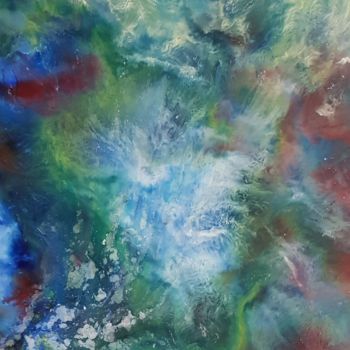 Painting titled "Nebula" by Janez Štros, Original Artwork, Oil