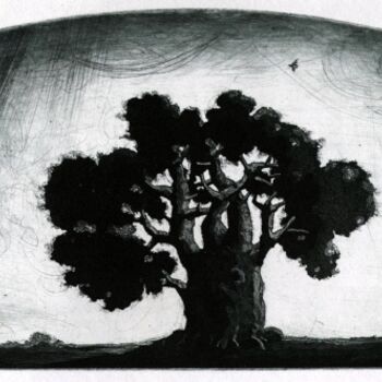 Printmaking titled "A TREE" by Sergei Trubin, Original Artwork, Etching