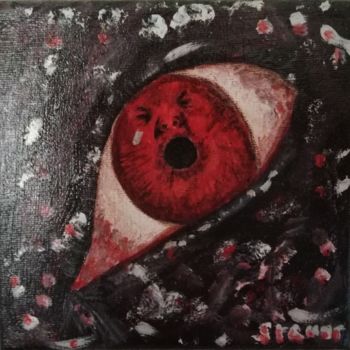 Painting titled "L'oeil du schizophr…" by Struup, Original Artwork, Acrylic