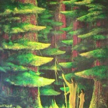 Painting titled "Thanking Nature" by Stuart C Foster, Original Artwork