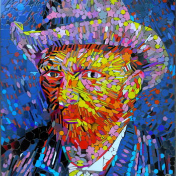 Collages titled "Vincent Van Gogh 1" by Van Gug, Original Artwork, Collages