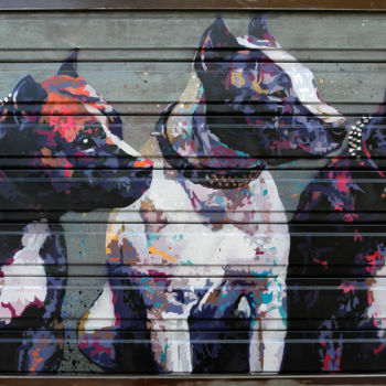 Pintura intitulada "3DOGZ" por Van Gug, Obras de arte originais, Tinta spray