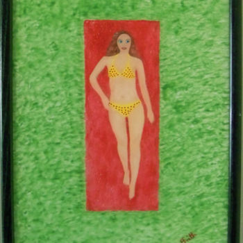 Painting titled "Polka Dot Bikini" by Anneliese Fritts, Original Artwork