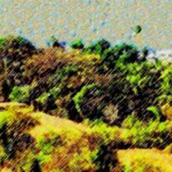 Arts numériques intitulée "Hill top view" par Studiocosmicmandala, Œuvre d'art originale, Peinture numérique