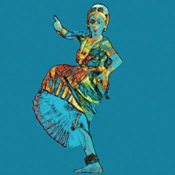 Digital Arts titled "Bharatanatyam- 3-" by Studiocosmicmandala, Original Artwork, Digital Painting
