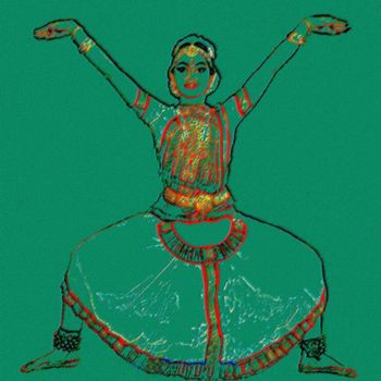 Digital Arts titled "Bharatanatyam - 6 -" by Studiocosmicmandala, Original Artwork, Digital Painting