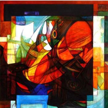 Pittura intitolato "colori e forme dell…" da Marino Lecchi, Opera d'arte originale, Olio