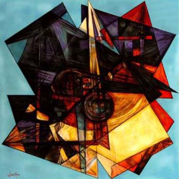 Pittura intitolato "l'essenziale matrice" da Marino Lecchi, Opera d'arte originale, Olio