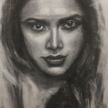 Desenho intitulada "Mariette" por Samiksha Gupta, Obras de arte originais, Carvão