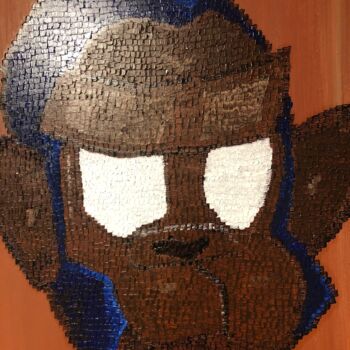 Peinture intitulée "Pixelmonkey" par Stvdbs, Œuvre d'art originale, Huile Monté sur Châssis en bois