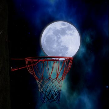 Digital Arts με τίτλο "BasketMoon" από Sir Gently, Αυθεντικά έργα τέχνης, 2D ψηφιακή εργασία