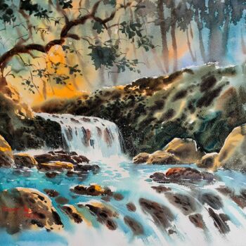 Painting titled "Symphony of Nature" by Subhajit Paul, Original Artwork, Watercolor