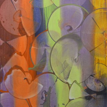 Painting titled "orange-sunset-2015-…" by Subi Sri Varshini, Original Artwork, Acrylic