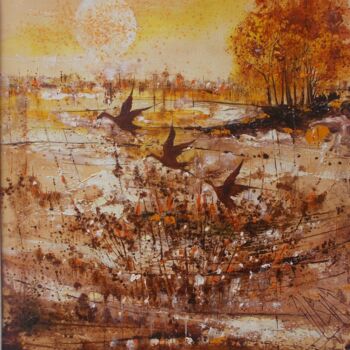 Peinture intitulée "rivage de Loire sau…" par Patrick Subias, Œuvre d'art originale, Huile Monté sur Châssis en bois