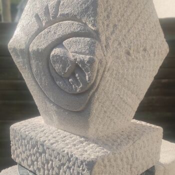 Sculpture titled "Sculpture Porte pla…" by Sublim By Nadoumi, Original Artwork, Aerated concrete