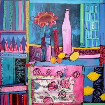 Painting titled "NATURE MORTE A LA B…" by Catherine Suchocka, Original Artwork, Oil