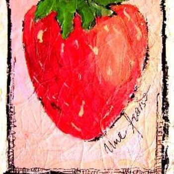 Peinture intitulée "Une fraise" par Catherine Suchocka, Œuvre d'art originale, Huile