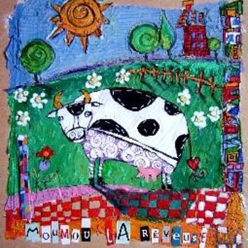 Картина под названием ""Moumou la Rêveuse"" - Catherine Suchocka, Подлинное произведение искусства, Масло