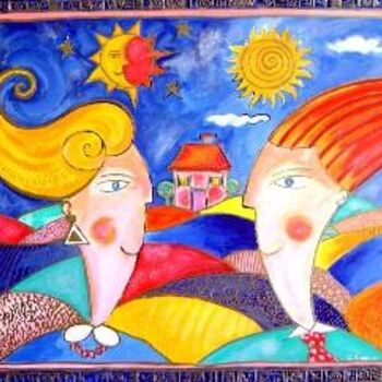 Painting titled "Toi et moi" by Catherine Suchocka, Original Artwork