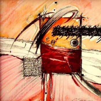 Картина под названием "Petit rouge" - Catherine Suchocka, Подлинное произведение искусства