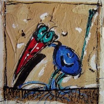 Malerei mit dem Titel "Petit oiseau" von Catherine Suchocka, Original-Kunstwerk