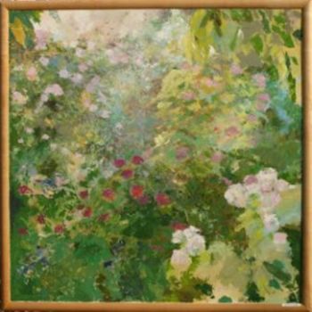 Malarstwo zatytułowany „Roses in garden” autorstwa Krystyna Suchwallo, Oryginalna praca, Olej