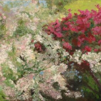 Malarstwo zatytułowany „Apple-tree and lilac” autorstwa Krystyna Suchwallo, Oryginalna praca, Olej