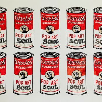 Картина под названием "pop art soul" - Denis Sudarikov, Подлинное произведение искусства, Маркер Установлен на Деревянная ра…
