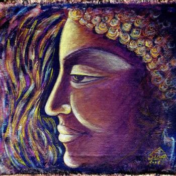 Pintura intitulada "BUDDHA" por Sudha Sama, Obras de arte originais