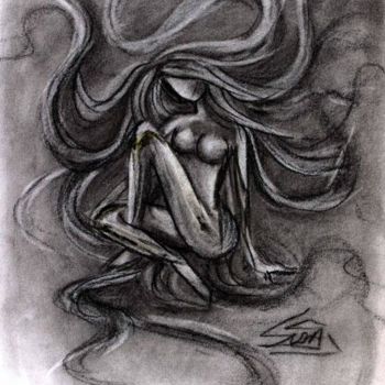 图画 标题为“LOST IN HER OWN WOR…” 由Sudha Sama, 原创艺术品