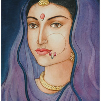 Painting titled "BEATY IN MAUVE" by Sudha Sama, Original Artwork