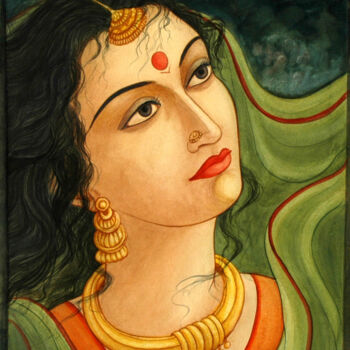 Painting titled "PORTRAIT" by Sudha Sama, Original Artwork