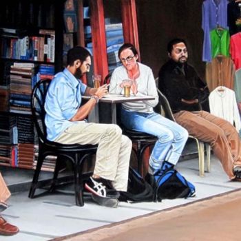 "Pavement Scene" başlıklı Tablo Sudhir Pillai tarafından, Orijinal sanat, Petrol