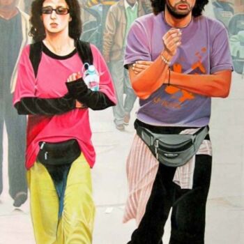 Painting titled "Couple" by Sudhir Pillai, Original Artwork, Acrylic