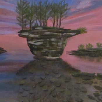 Painting titled "TURNIP ROCK" by Sue Alexander, Original Artwork, Acrylic