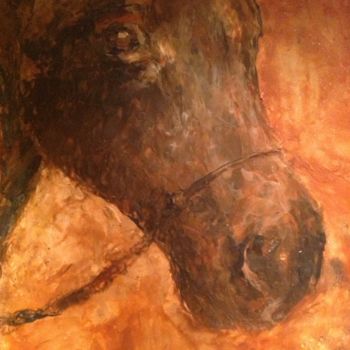 Картина под названием "Toby" - Sue Cahill, Подлинное произведение искусства, Энкаустический Установлен на Деревянная панель