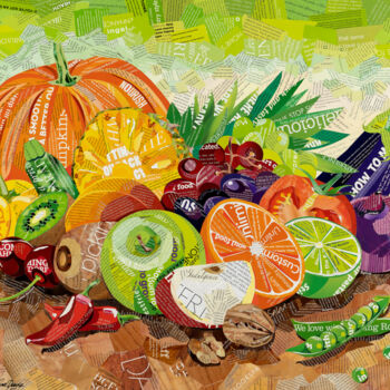 Collages titled "Nourish Yourself" by Sue Dowse, Original Artwork, Collages