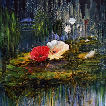 Painting titled "Once Upon A Waterli…" by Sue Lorenz, Original Artwork, Oil