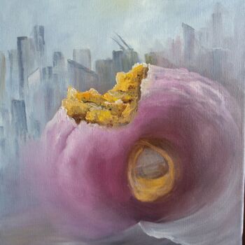 Картина под названием "Coffee Break" - Sue Lorenz, Подлинное произведение искусства, Масло Установлен на Деревянная рама для…