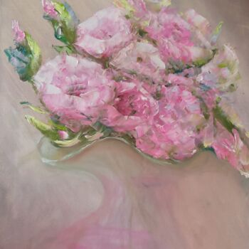 Painting titled "Pretty in Pink" by Sue Lorenz, Original Artwork, Oil