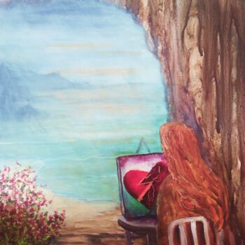 Картина под названием "Painting the Pain" - Sue Lorenz, Подлинное произведение искусства, Масло Установлен на Деревянная рам…