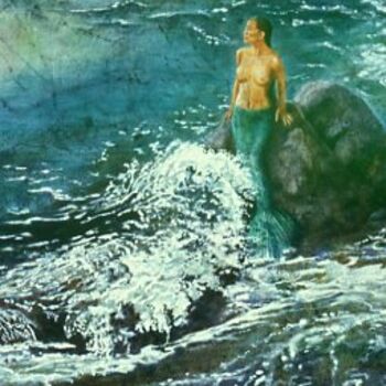 Painting titled "Mermaid" by Suefurrow, Original Artwork