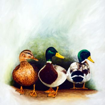 Картина под названием "Mallards" - Sue Harding, Подлинное произведение искусства, Акрил