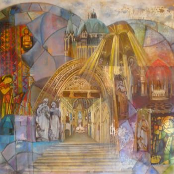 Pintura intitulada "Catedral da Sé-São…" por Sueli Costa, Obras de arte originais, Outro