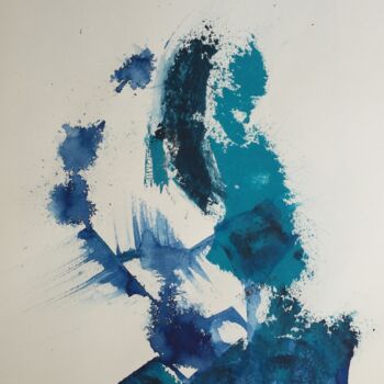 Painting titled "Série Bleu 001/17" by Suely Blot, Original Artwork, Acrylic