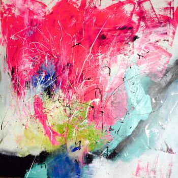 Картина под названием "La vie en rose" - Suely Blot, Подлинное произведение искусства, Акрил